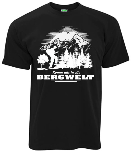 T-Shirt Brustdruck mittig | Komm mit in die Bergwelt