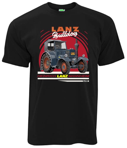 Lanz Bulldog T-Shirt - Bildmotiv Brustdruck mittig