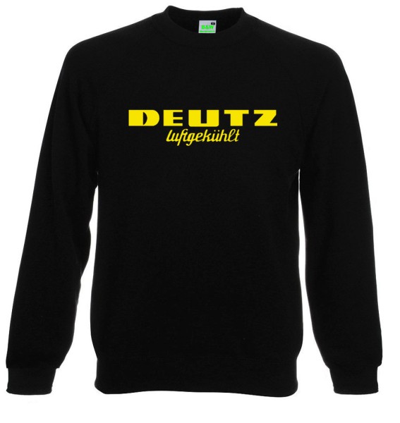 Deutz Luftgekühlt Pullover - Brustdruck gelb, mittig