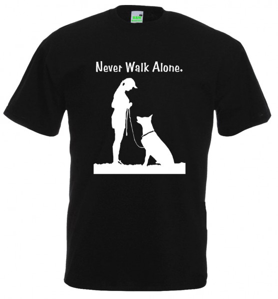 T-Shirt Never walk alone - Frauchen + Hund gemeinsam